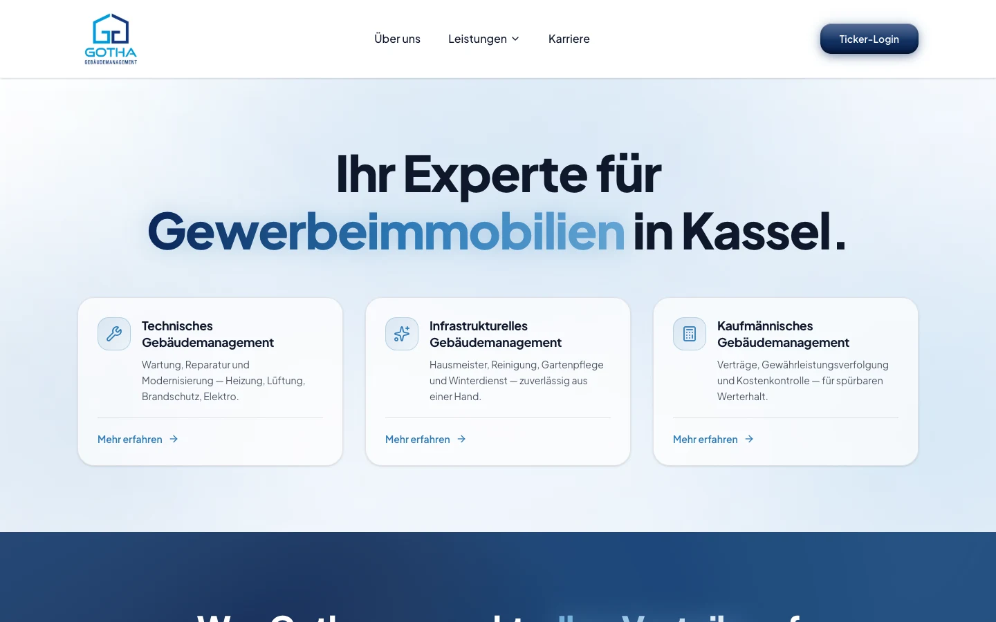 Gotha Gebäudemanagement Website-Vorschau