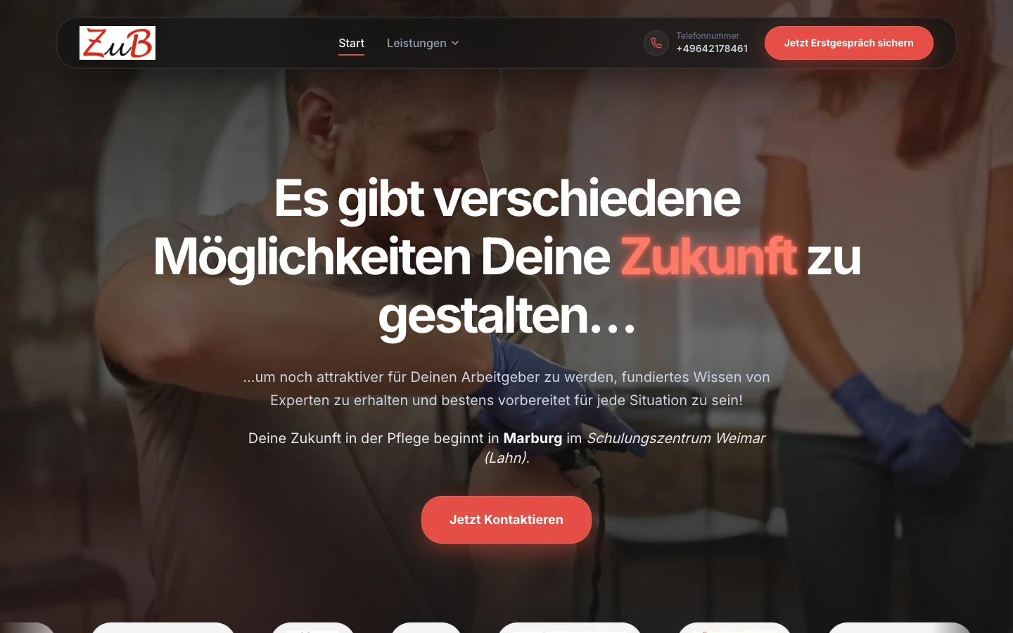 ZuB – Zukunft und Ausbildung Website-Vorschau