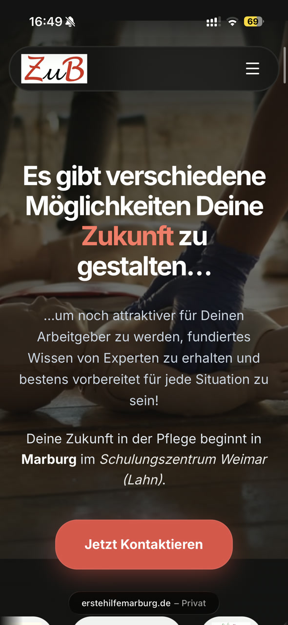 ZuB – Zukunft und Ausbildung mobile Website-Vorschau